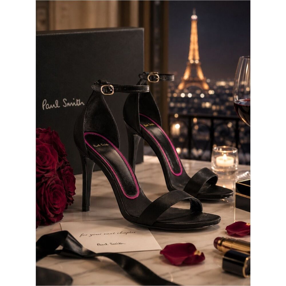 Paul Smith NEW Mila Black satin Sandals